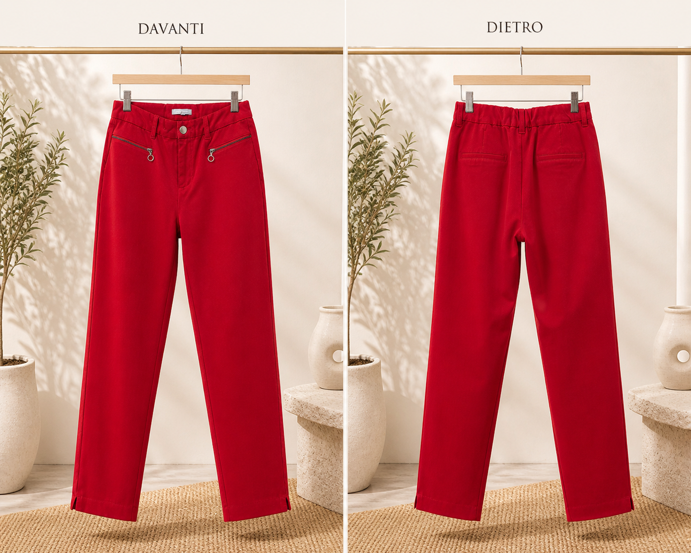 Pantalone rosso elasticizzato Maddison