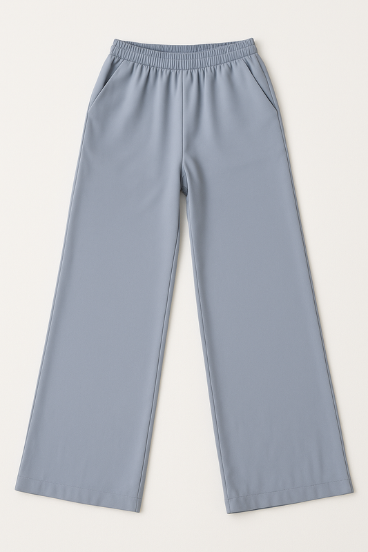 Pantaloni Wide Leg con Vita Elasticizzata