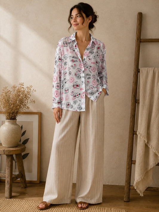 Camicia manica lunga fantasia